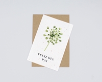 Postal com sementes - feliz dia do pai