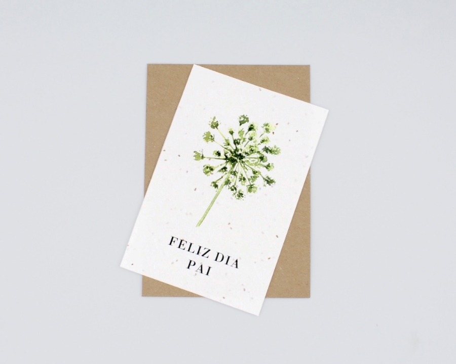 Postal com sementes - feliz dia do pai