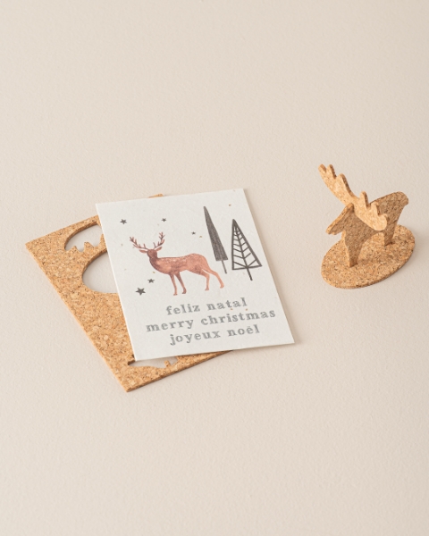 Picture of Cork Christmas postcard to assemble and plant - Personalised